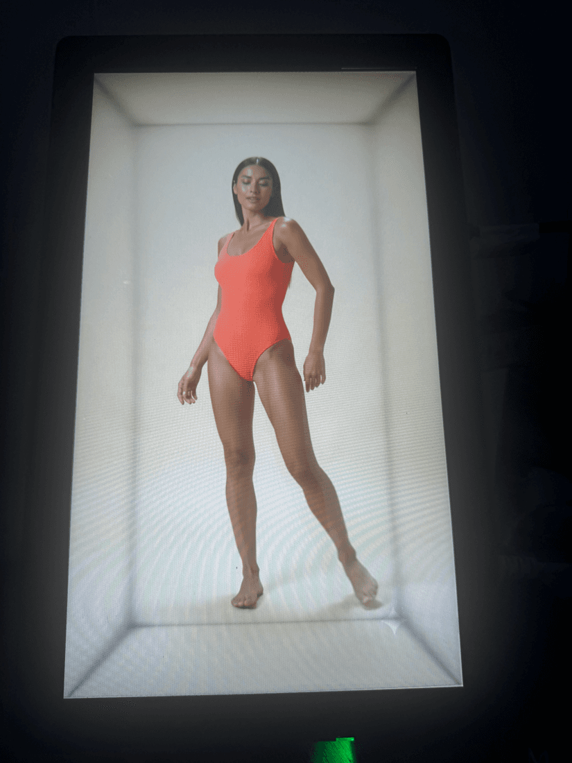 Photographed Illume HLD prototype displaying a full-body human figure
