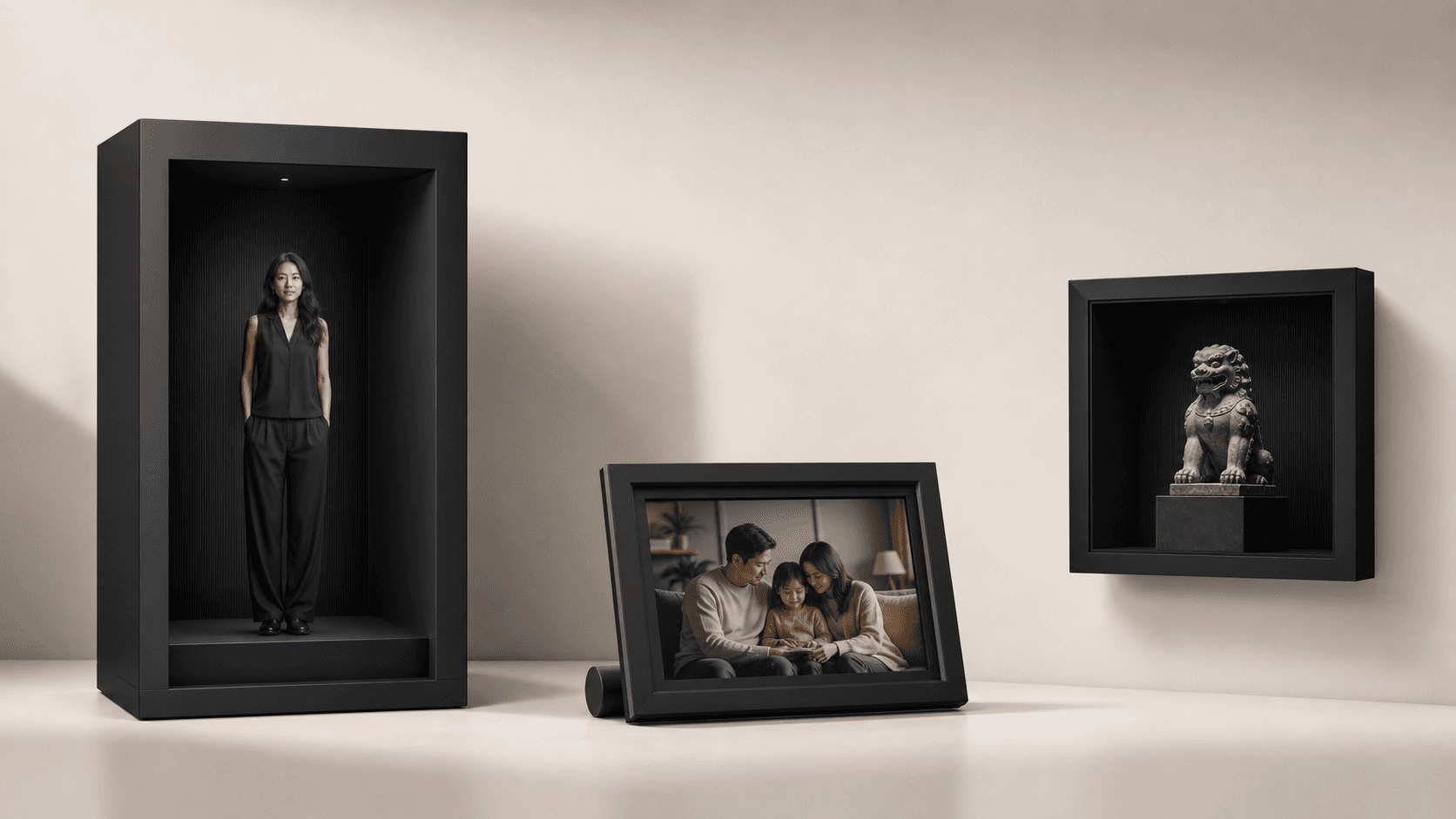 Concept visualization of the Illume One, Frame and Box product family
